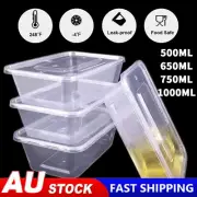 REUSABLE TAKE AWAY CONTAINERS & LIDS 500/650/750,/1000ML TAKEAWAY FOOD PLASTIC