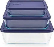 [Pyrex] Simply Store Rectangular Glass Food Storage Container Set with Lids (6-Piece Set)