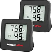 ThermoPro TP157 2 Pack Hygrometer Indoor Thermometer for Home, Digital Room Thermometer with Temperature Humidity Sensor for Greenhouse Office Cellar