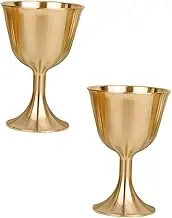 HOLIDYOYO Chalice Cup Wine Goblet Set Brass Tumbler Cups for Table Home Decor Item