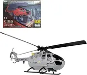 C186 BO105 RC Helicopter, 2.4G Single Rotor No Ailerons Like-Real Remote Control Helicopter Military Aircraft Model with 6-Axis Gyroscope with Air Pressure Hover