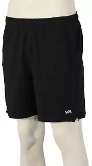 RVCA Yogger Stretch Athletic Shorts - Classic Black - New