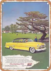 METAL SIGN - 1954 Plymouth Belvedere Sport Coupe at Pebble Beach Vintage Ad