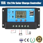 10A 12V/24V PWM Solar Panel Charge Regulator Battery Controller LCD Display USB
