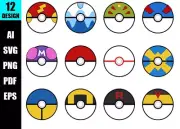 POKEBALLS SVG, DESIGNS BUNDLE, CUT FILES, SVG for Cricut