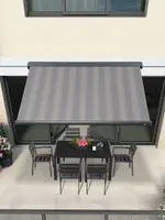 紫葉鋁合金雨棚遮陽棚戶外折疊防曬防雨庭院電動陽台伸縮式遮陽棚