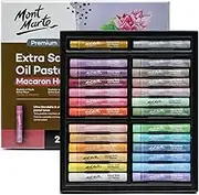 Mont Marte Extra Soft Oil Pastels Macaron Hues Premium 26pc, Assorted Pastel & Metallic Colours, Vibrant, Buttery, Versatile Art Pastels for Blending, layering & Shading, Colouring, Sketching