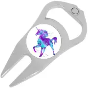 Watercolor Unicorn Golf Ball Marker Divot Repair Tool Bottle Opener