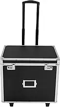 KarweuSu File Storage Box with Combination Lock, Portable Mobile Business Case 19.2" x 15" x 16", Aluminum Alloy File Lock Box Rolling File Lock Box, Hand pull File Case for Offices, Business Trips