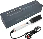 Hair Straightener Brush, Professional 2 in 1 Hair Straightener and Curler, 3 Speed ??Hair Straightener Brush with LCD Display, Negative Ion Comb for Heating Curler