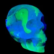 Volcanic Agate Quartz Skull UV Reactive Healing Crystal Carving 500g