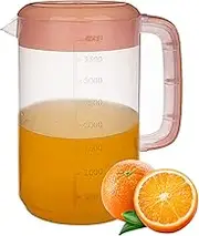 Water Jug Plastic Water Carafe Jug 4L Large Carafe Drink Pitcher Clear Drink Pitcher Jug for Summer Drinks Making for Home