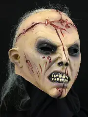 Lobotomy Zombie Halloween Horror Haunt Latex Mask Prop, NEW
