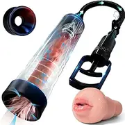 Penis Pump with Realistic Mouth,Riotor Manual Vacuum Penis Extender Masturbator, Male Sex Toys Sexual Stimulation Device for Erection, ED,Adult Male Sex Toys for Men