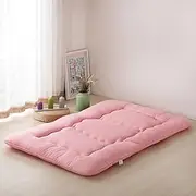 Thicken Tatami Floor Mattress, Moisture Proof Warm Foldable Tatami Mattress Topper, Single Double Sleeping Mat Student Dormitory Futon Mattress(Pink,100 * 200cm)