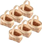 CRILSTYLEO 6pcs Handwoven Baskets for Home Decor Garden Display and Storage Durable Compact Versatile Wooden Baskets for Organizing Items