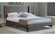 Istyle Modern Classic Olivia Double Velvet Bed Frame Grey with Black Legs