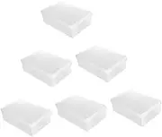 STOBAZA 6PCS Boxes Transparent Dust Shoes Storage Box Plastic Cases for Home Organization for Closet Shelves and Item Storage