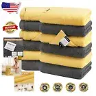 Stylish 12-Piece Hand Towels Set, Eco-Friendly 100% Cotton in Grey & Yellow