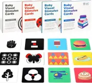 High Contrast Baby Flashcards 64 PCs Visual Stimulation for Babies 0-36 Months