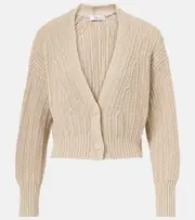 [Max Mara] Max Mara Stelvio linen and cotton cardigan UK 14 beige