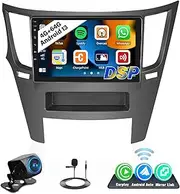 UNITOPSCI 4G+64G Android Car Radio for Subaru Legacy Outback 2010-2014 Wireless CarPlay Android Auto Bluetooth 5.0 GPS Mirror Link 9 Inch 1280*720 Touch Screen DSP 32 EQ FM/RDS WiFi+Backup Camera Mic