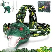 Nitigo Dinosaur Headlamp for Kids Flashlight Rechargeable Green