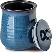 glowworm 80 Oz Large Food Storage Jar, Ceramic Coffee Canister with Airtight Lid, Food Storage Containers Canister for Candy, Cookies, Flours, Rice, Cereal, Blue