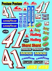 RACING #41 Citgo WHITE VINYL Sticker Gang SHEET 5 - R/C MODEL Decals 1/12-1/10