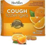 Herbion Naturals Cough Lozenges: Natural Orange Flavor, 18 Count - Relieves Cough, Clears Nasal Congestion, Soothes Sore Throat. For Adults and Children (12 years and above)