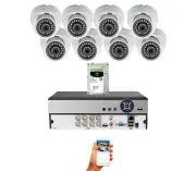 8 Channel Indoor Outdoor Surveillance Security Camera Complete System with 2TB