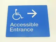 Braille Sign - Accessible Entrance Right Arrow