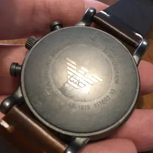 【錶帶家】代用 亞曼尼 ARMANI AR-1919 進口油蠟皮復古油性變色全牛皮真皮錶帶原廠錶扣可沿用