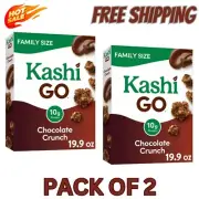 Kashi GO Chocolate Crunch Cold Breakfast Cereal, Family Size, 19.9 oz Pack of 2