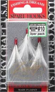 LUCKY CRAFT VMC Spare Feather Hook #10 Tinsell