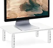 Computer Monitor Stand Riser for Desk 3 Height Adjustable Pc Laptop Stand Desktop Monitor Riser with Ventilation Holes Laptop Riser, Desk Organizer for Office, Home (White)