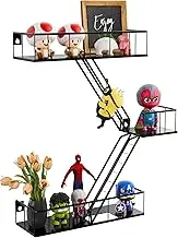 Fire Escape Wall Shelf - Modern City Style 3-Tier Fire Escape Shelf, Easy to Install Ladder Shelf for Figures, New York Metal Decorative Shelves for Bedroom, Living Room & Home Decor, Black