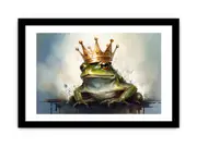 Frog Crown Framed print Art Poster