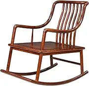 Rocking Chair, Rosewood Lunch Break Chair Lounge Chair Comfortable Easy Chair Solid Wood Adult Relax Recliner Home W/Wood Frame Patio Lawn & Garden