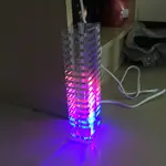 夢幻水晶音柱光立方LED音樂頻譜顯示電子製作DIY套件VU塔-成品-套件-USB行動電源