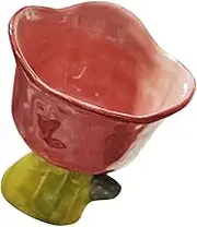 PEPLAYTAL Tulip Shaped Ceramic Ice Cream Cup Unique Decorative Dessert Bowl for Sweets and Salads Safe for Use for Home Decor and Serving Treats