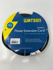 Watson Outdoor AC Power Extension Cord ( 16 Gauge / Black 25Ft ) ACE16-25BU -NEW