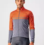 Castelli Finestre Gore Windstopper Jacket Grey/Fiery Red Save $100
