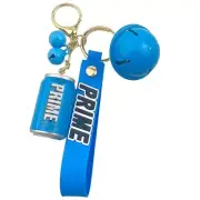 PRIME DRINK CAN KEY CHAIN WITH BELL PENDANT GIFT [ BLUE ]