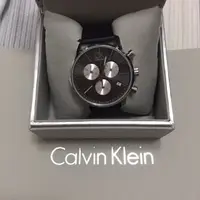 在飛比找旋轉拍賣優惠-Calvin Klein CK 男錶 皮帶錶 黑