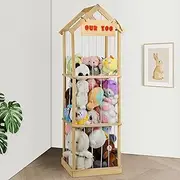 Stuffed Animal Zoo Stuffed Animal Storage Toy Organization Stuffed Animals Holder Shelf with Elastic Band Stuffed Animals Cage for Nursery Playroom Bedroom Kid Room Furniture