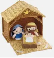 Hallmark Little Bitts Nativity and Manger Set Christmas smaller than itty bittys