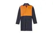 Workcraft Mens Hi-Vis Dustcoat with Patch Pockets WJ047 - Orange/Navy
