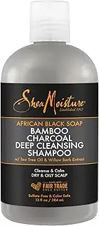 SHEA MOISTURE African Black Soap Bamboo Charcoal Deep Cleansing Shampoo by Shea Moisture for Unisex - 13 oz Shampoo, 384 ml