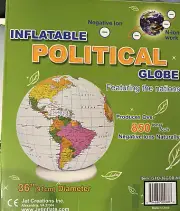 World Globe Classroom Inflatable Globe 36” With Nations
